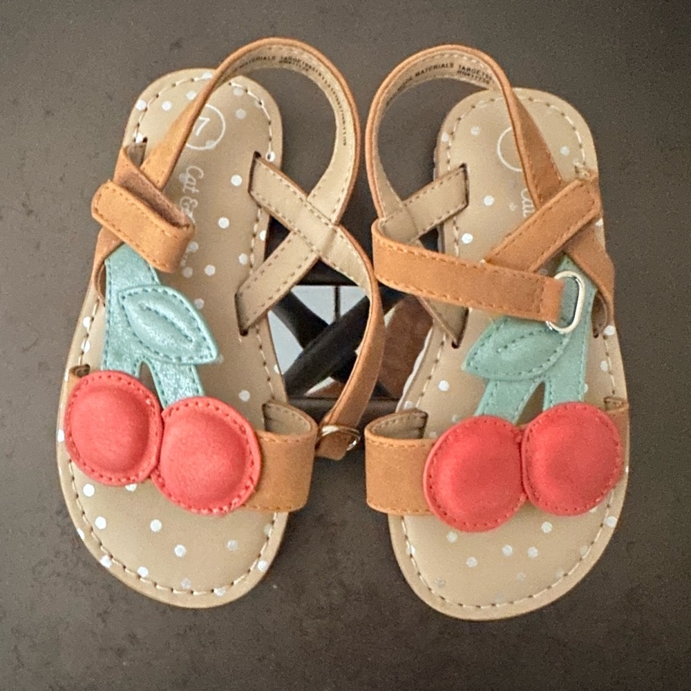 Cat & Jack Cherry Toddler Sandals Size 7